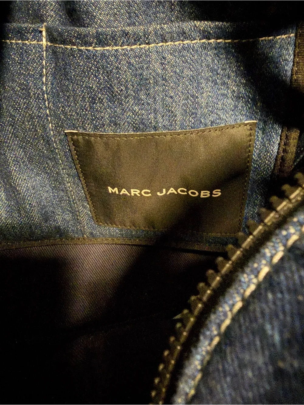 Marc Jacobs Large Patchwork Denim Tote with Tan Top Handle